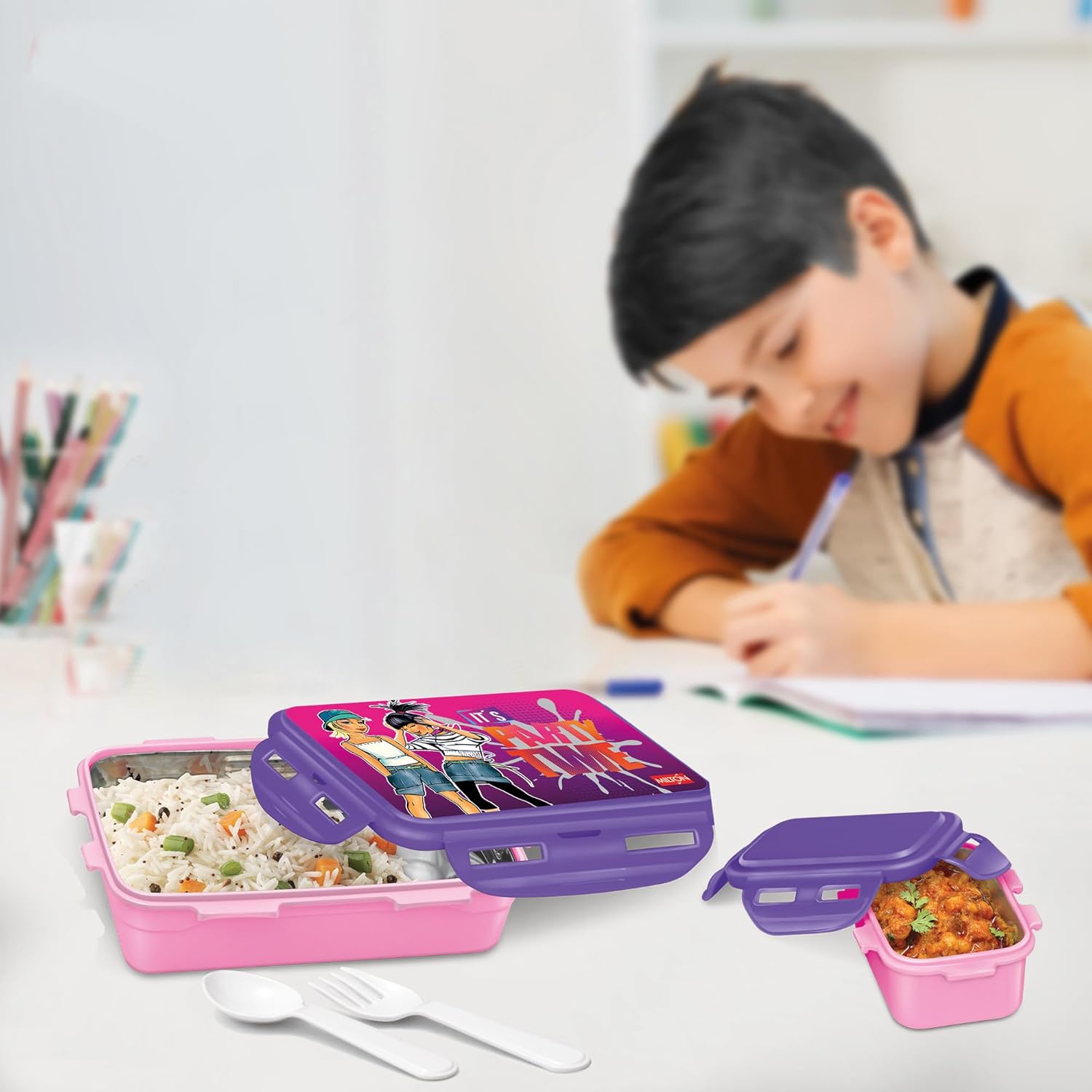 Milton Mini Fun Treat Steel Tiffin Pink