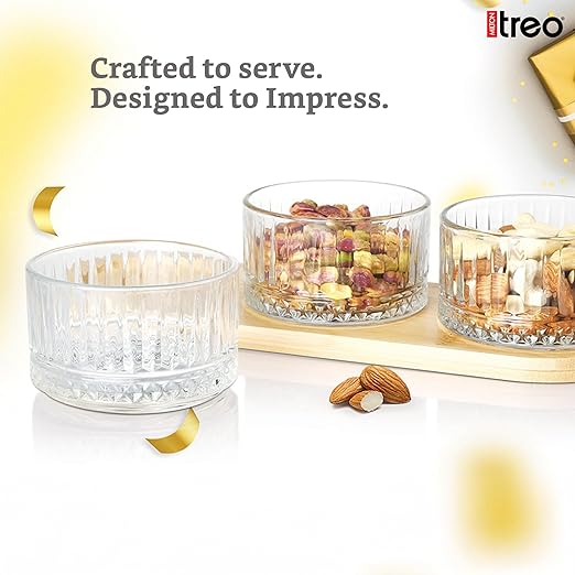 Milton Verti Bowls with Wooden Tray Set of 3pcs