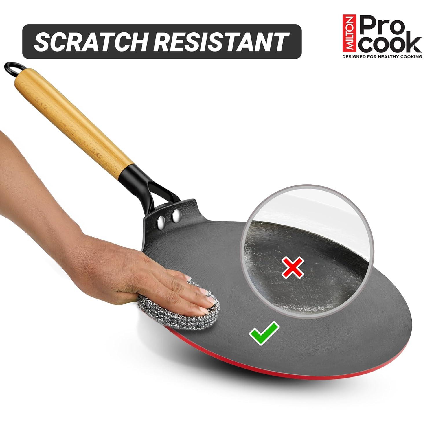 Milton Cast Iron Concave Tawa with Enamel Coating