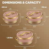Milton Insignia Casserole Brown Jr Set of 3 - 400 ML/ 750 ML/ 1250 ML