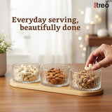 Milton Verti Bowls with Wooden Tray Set of 3pcs