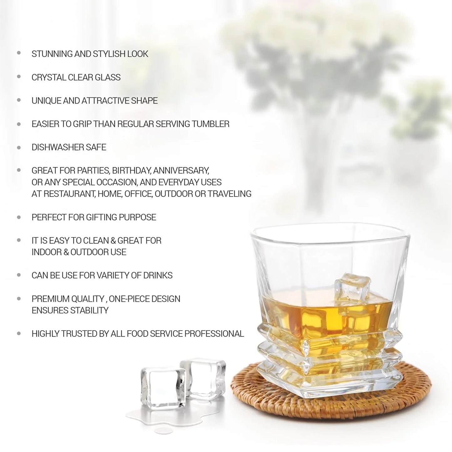 Milton Quadra Glass Tumbler 6pcs set 290ML