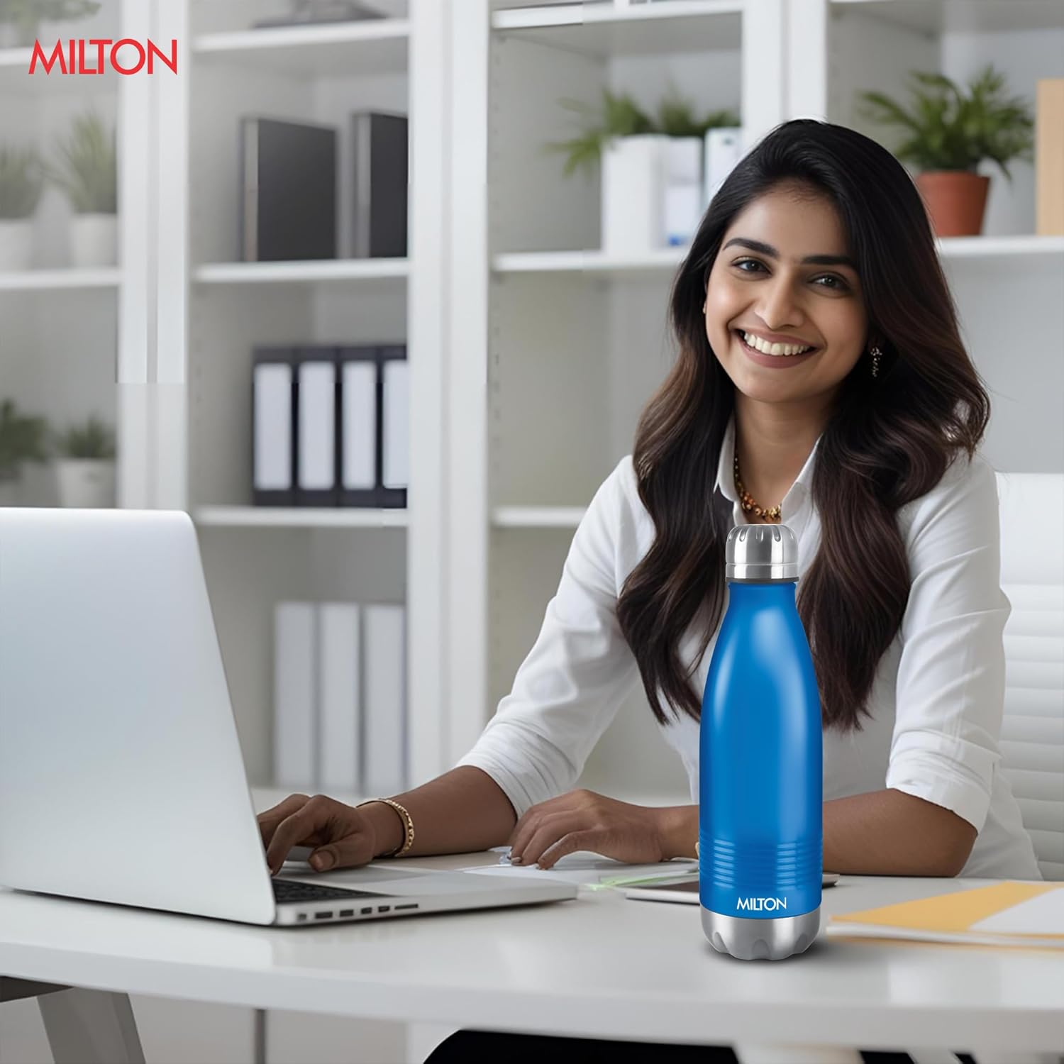 Milton Duo Dlx Water Bottle Blue 350ML