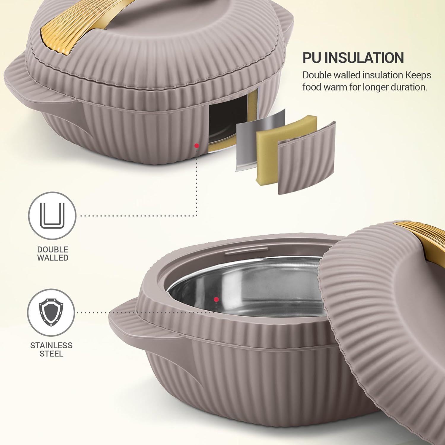 Milton Oyster Casserole Taupe Jr gift set