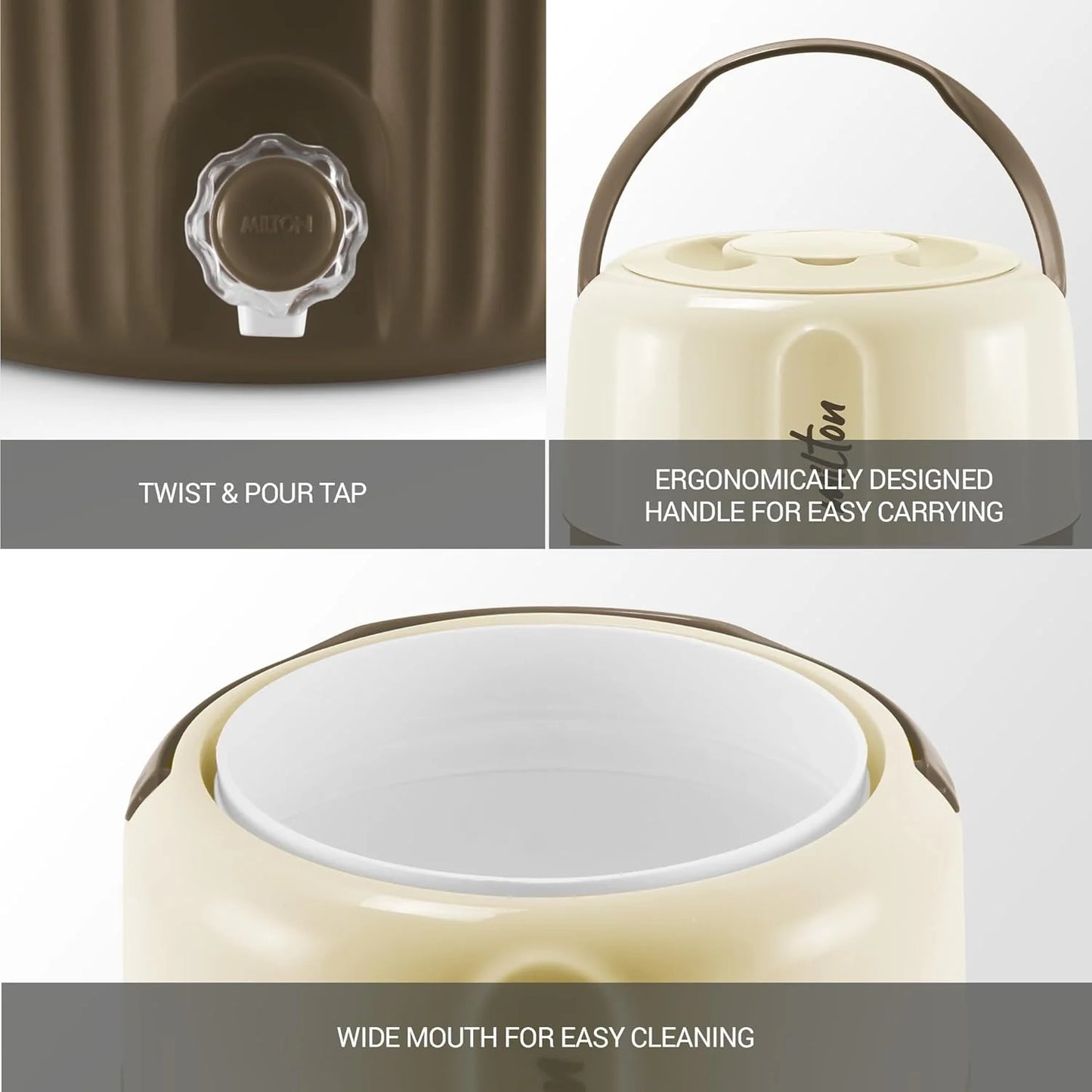 Milton Kool Pristine Insulated Water Jug Dark Brown 12L