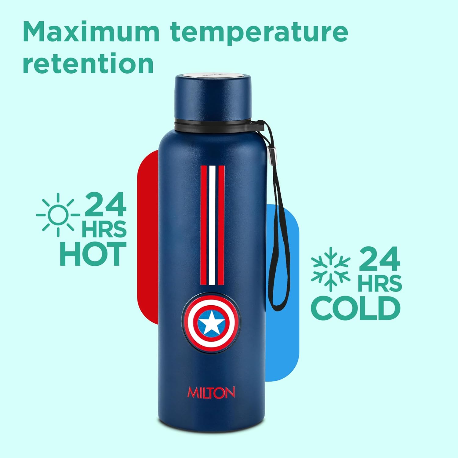 Milton Marvel Captain America Artedge Water Bottle Blue
