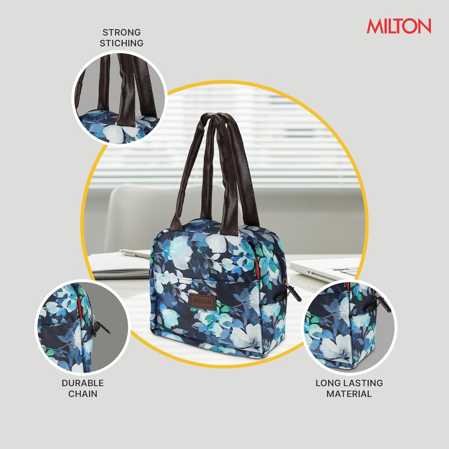 Milton Floral Lunch Bag Blue