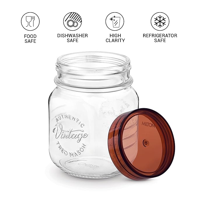 Milton Vintage Glass Jar With Lid 3pcs set 300ML