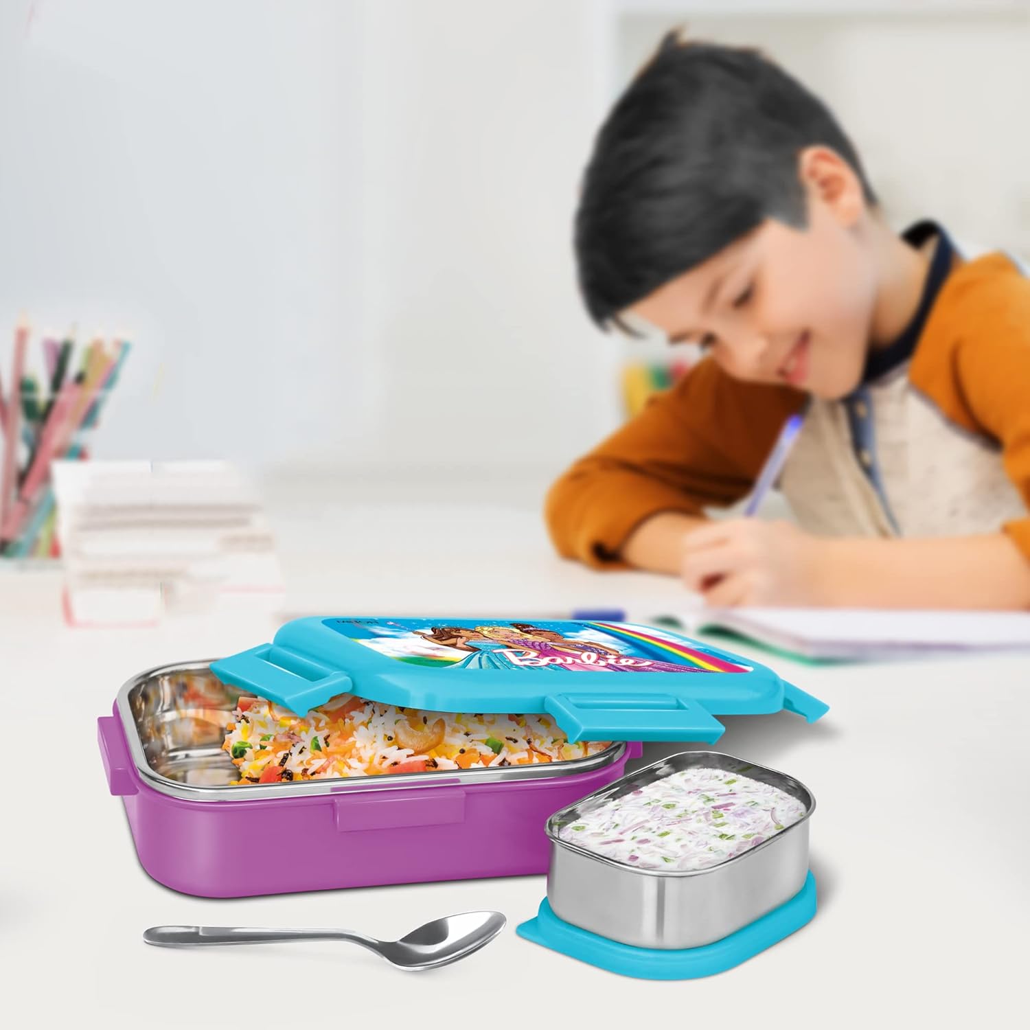 Milton Flatmate Barbie Lunchbox Purple 700ML