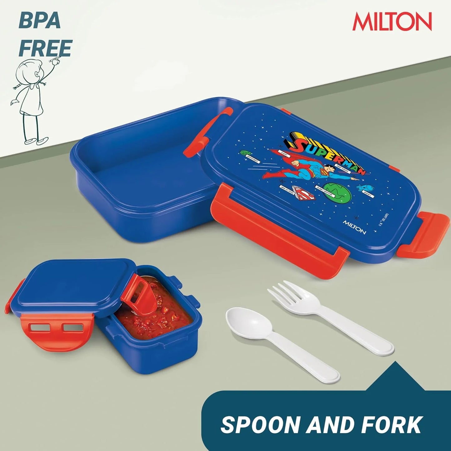 Milton Candy Plastic Tiffin Blue 520ML
