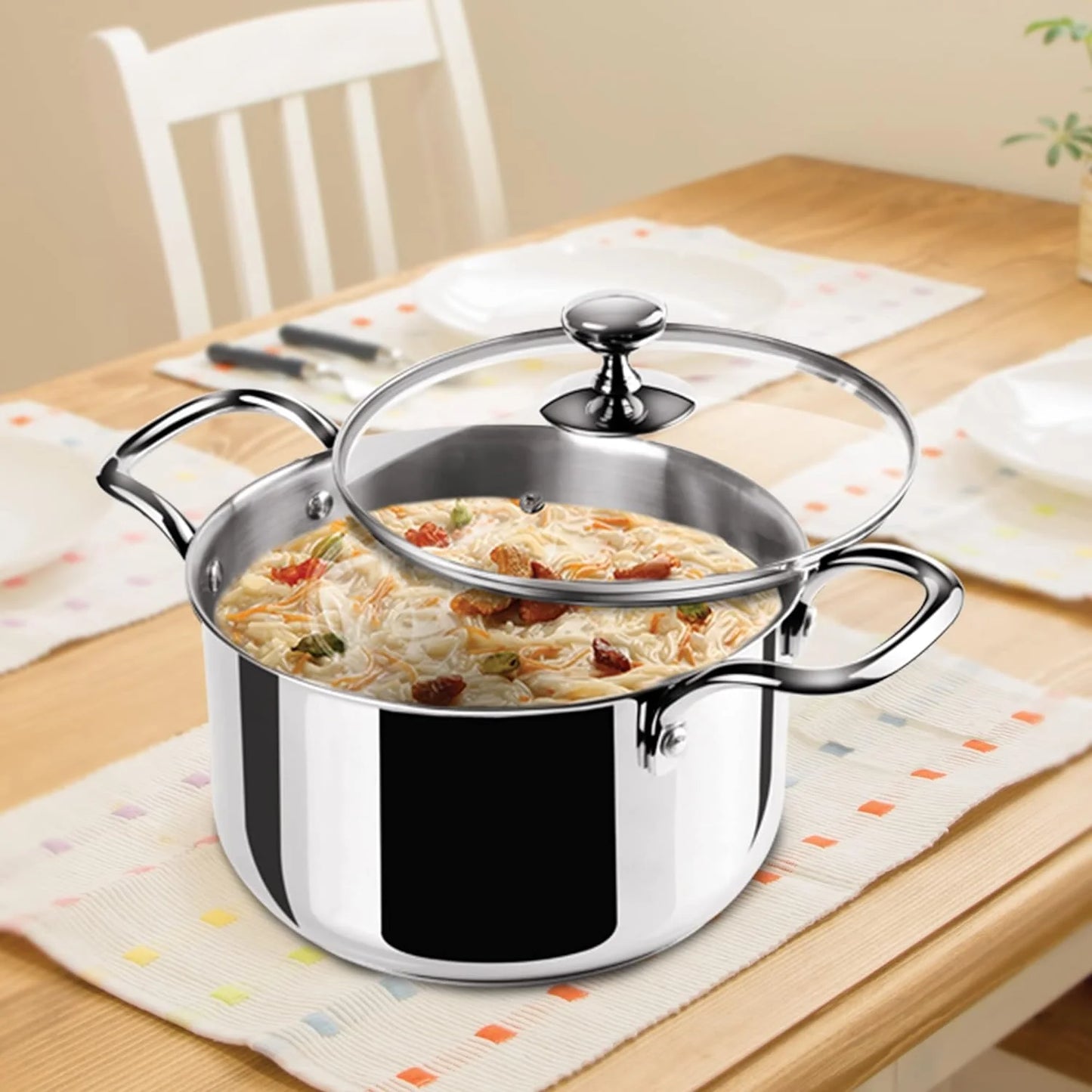 Milton Tri Ply Stainless Steel Casserole With Lid Sandwich Bottom