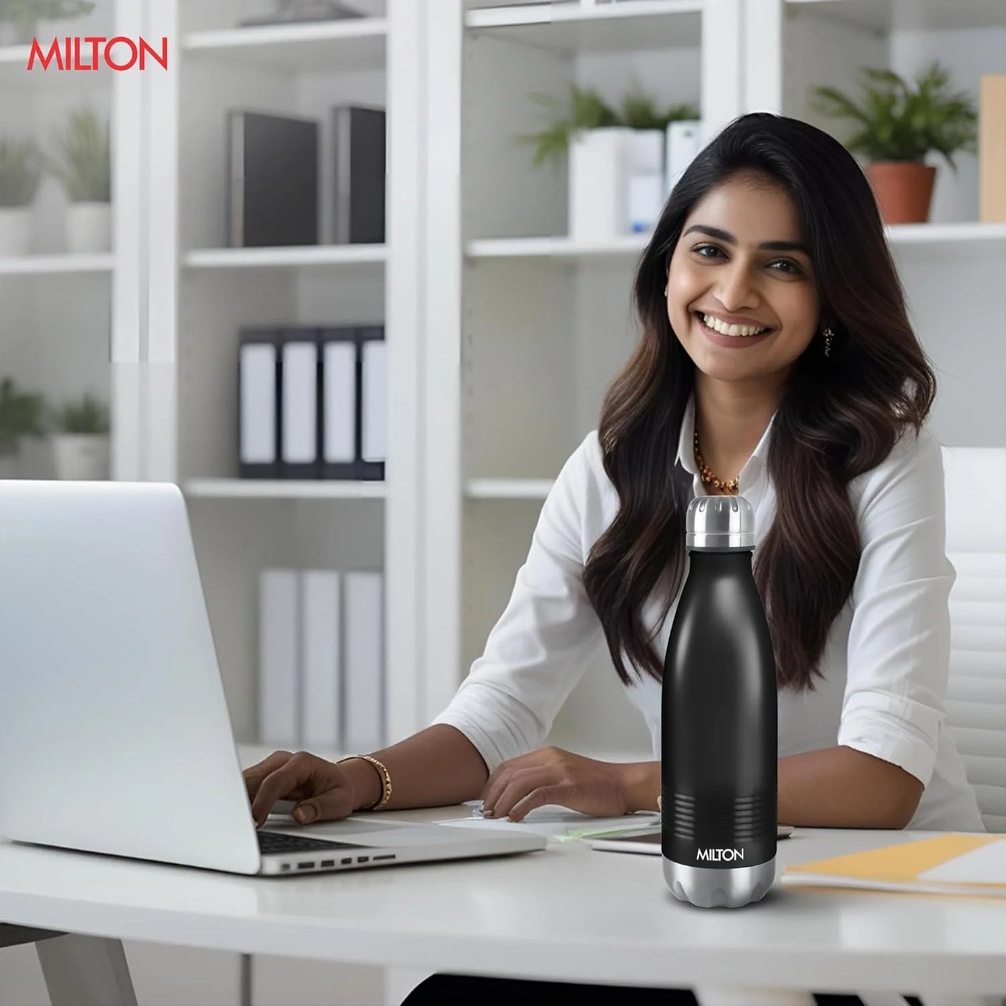 Milton Duo Dlx Water Bottle Black 350ML