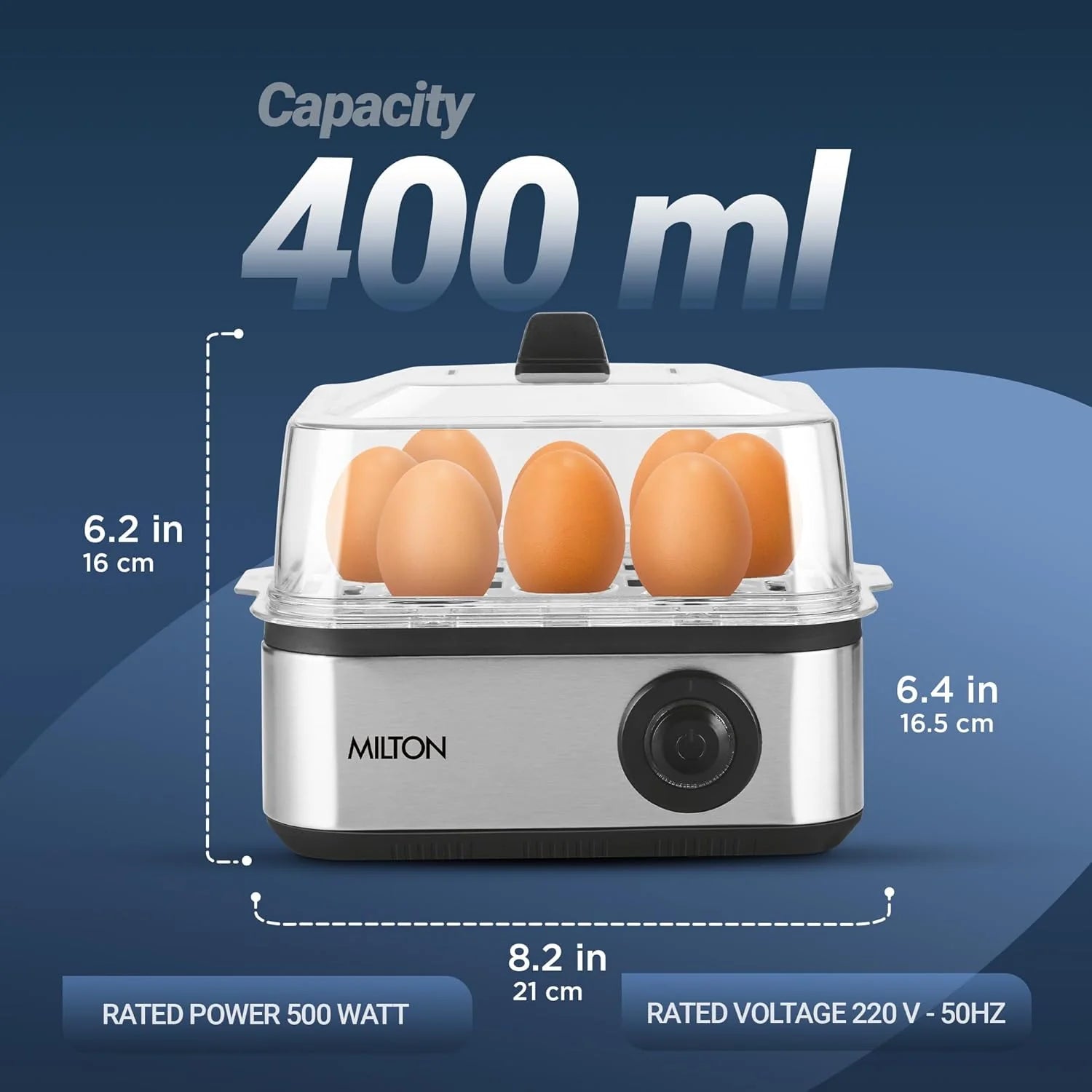 Milton 2-In-1 Egg Boiler & Poacher 500W