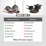 Milton Cast Iron Kadai with Enamel Coating Red