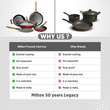 Milton Cast Iron Grill Pan with Enamel Coating Red