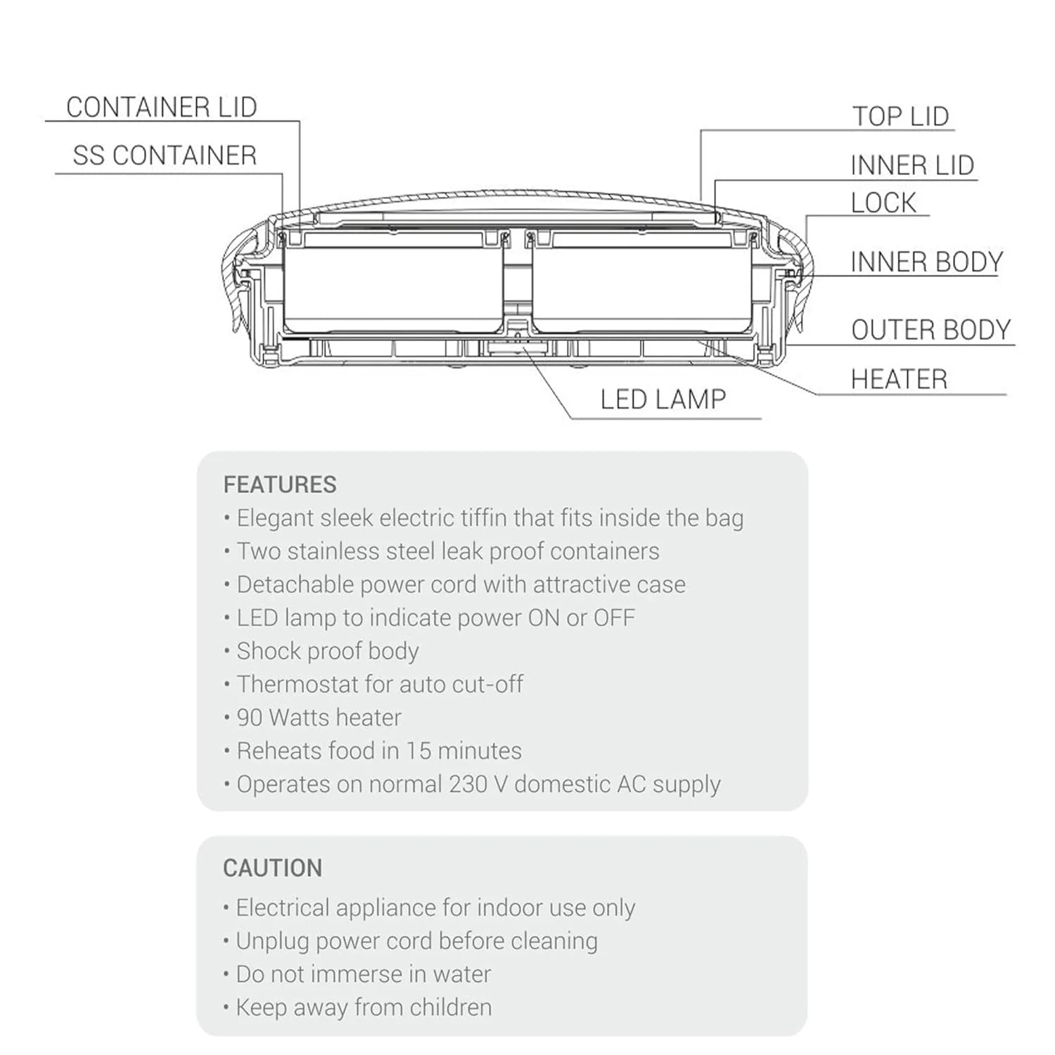 Milton Swiftron Tiffin 520ml