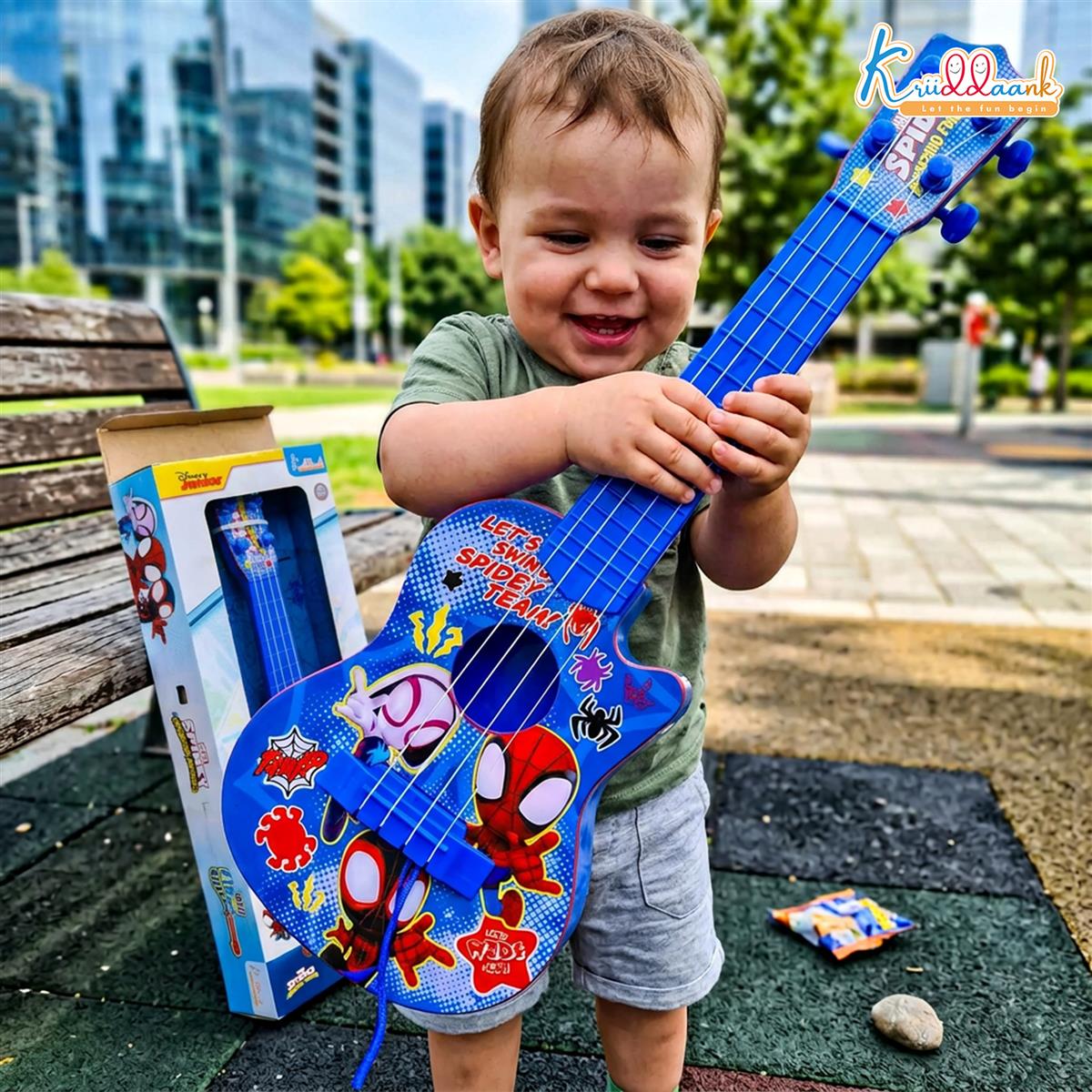 Kriiddaank Spiderman 4-String Small Toy Guitar for Kids