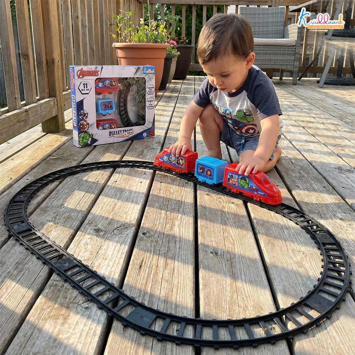 Kriiddaank Marvel Avengers Bullet Train Set for Kids - 11 Pcs