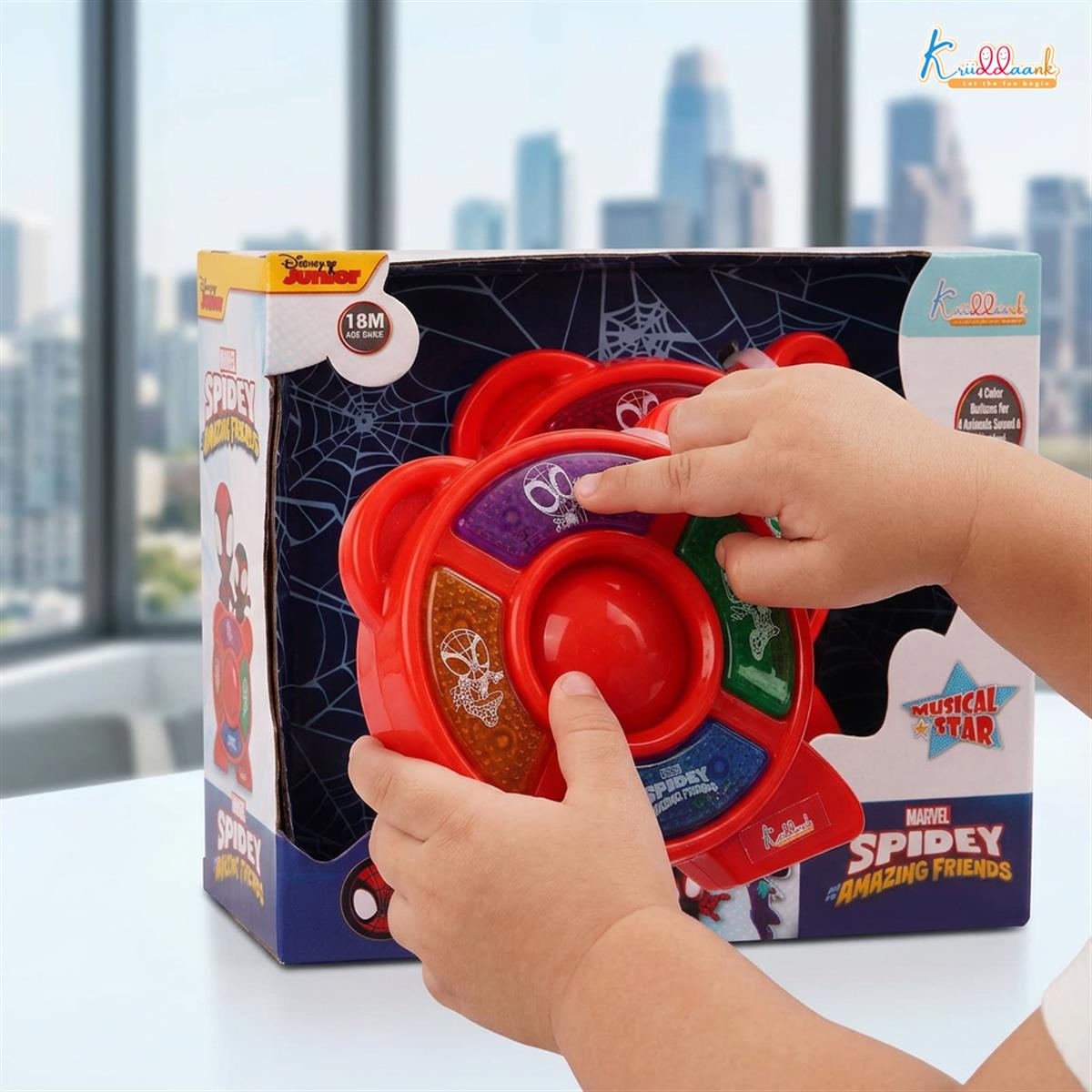 Kriiddaank Spiderman Theme Portable Music Star System for Kids â€“ Interactive Pocket