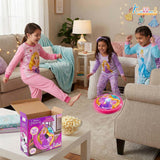 Kriiddaank Disney Princess Hover Football - Indoor Air Power Soccer Ball with LED Lights & Foam Bumper - Pink