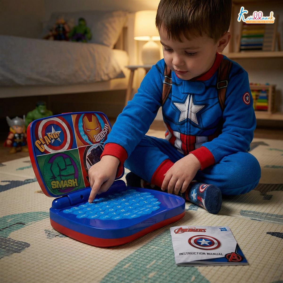 Kriiddaank Avengers Theme Educational Laptop Without Screen for Kids