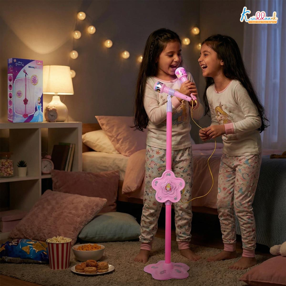 Kriiddaank Disney Princess Portable Karaoke Microphone for Kids with Adjustable Stand (Up to 106cm)