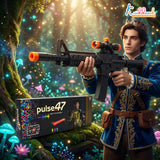 Kriiddaank AK-47 Style Toy Rifle - Realistic Battery Operated Soft Bullet Blaster with Lights, Sound & Bayonet
