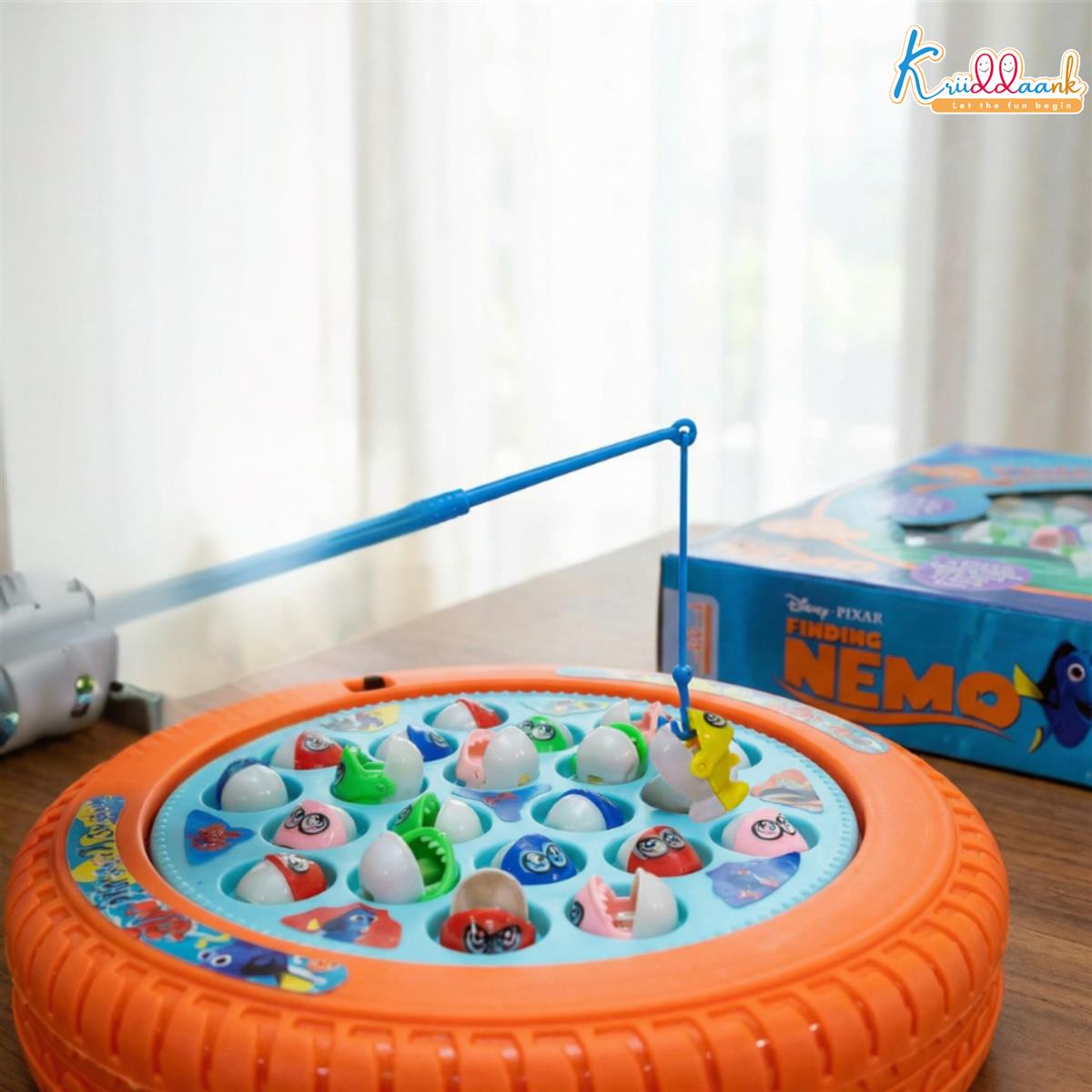 Kriiddaank Nemo Theme Musical Rotating Fishing Game for Kids Orange