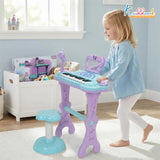 Kriiddaank Frozen-Themed Little Pianist Keyboard with Microphone & Stool