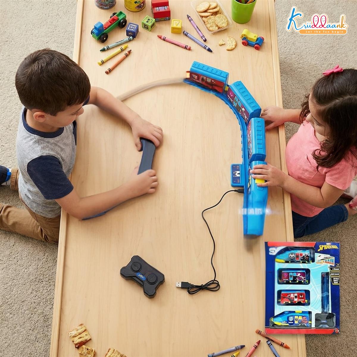 Kriiddaank Spiderman Theme RC Train Toy for Kids