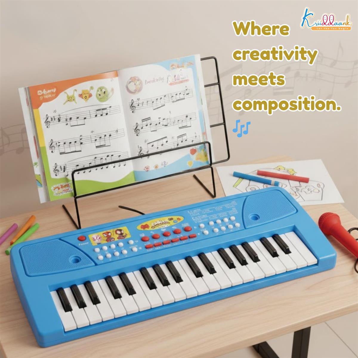 Kriiddaank Spiderman Keyboard Piano for Kids - 37 Keys