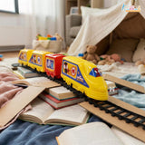 Kriiddaank Marvel Spiderman Train Set for Boys - 11 Piece Yellow