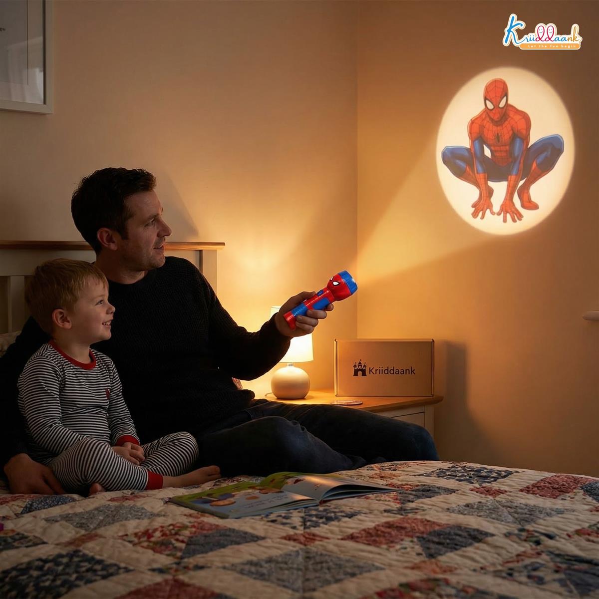 Kriiddaank Spiderman Handheld Projector Torch & Drawing Set for Kids