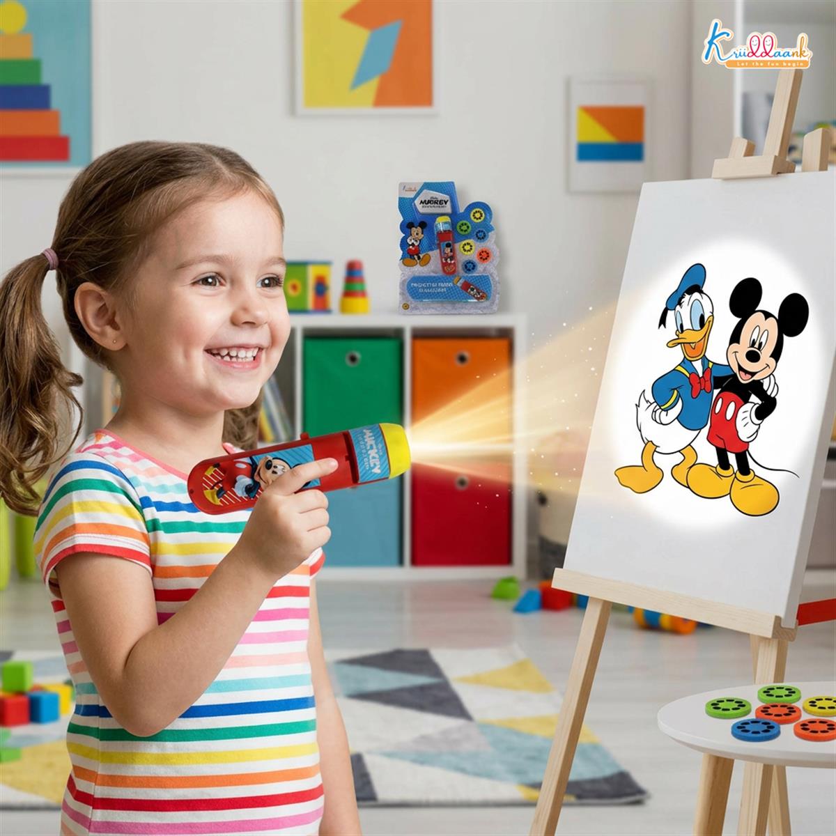 Kriiddaank Disney Mickey Mouse Projector Torch for Kids