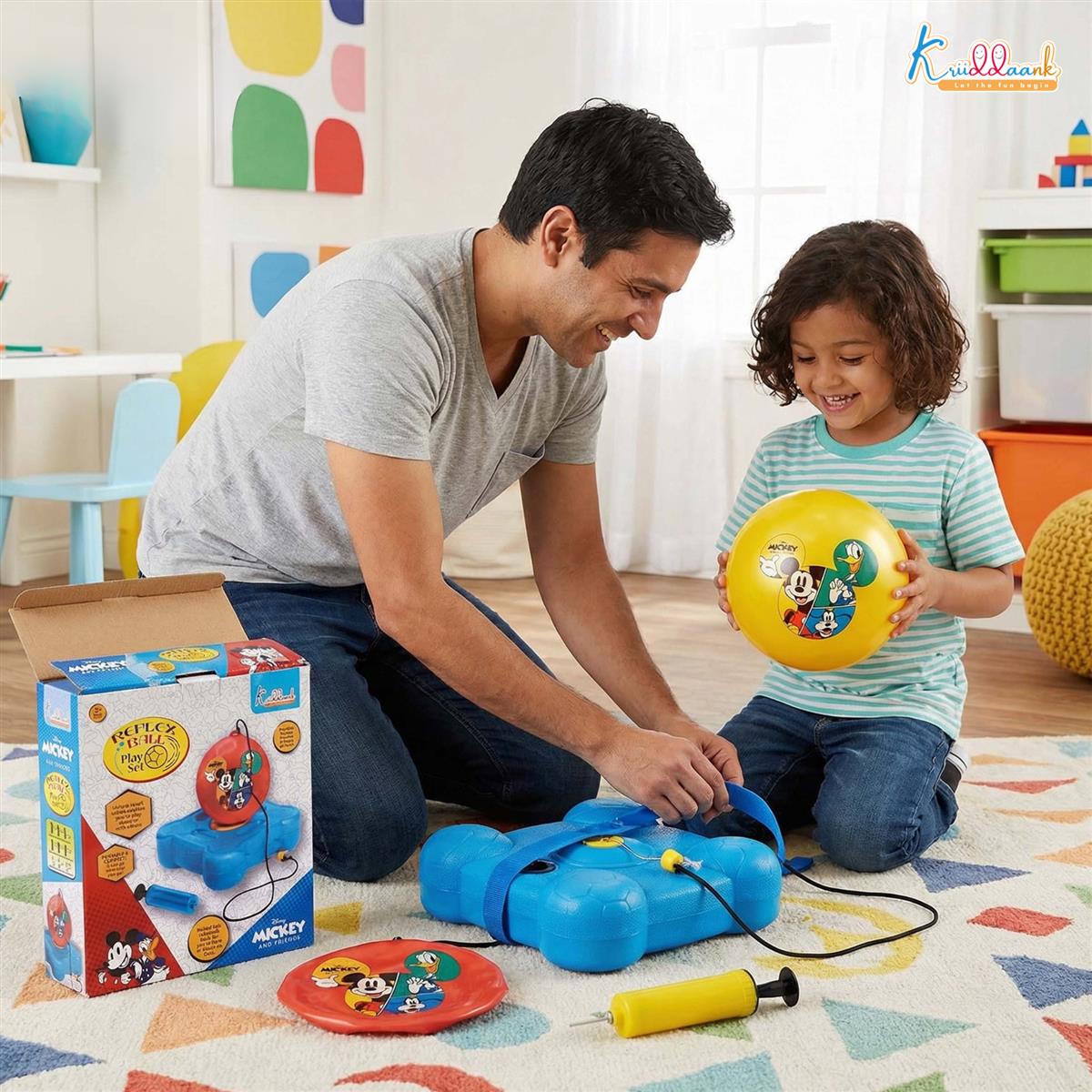 Kriiddaank Disney Mickey Reflex Soccer Ball Set for Kids