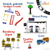 Kriiddaank Avenger Theme Portable Car Track Playset - 86 Pcs