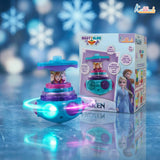Kriiddaank Frozen Dizzy Glow Top - LED Light & Music Spinning Top Toy for Kids,