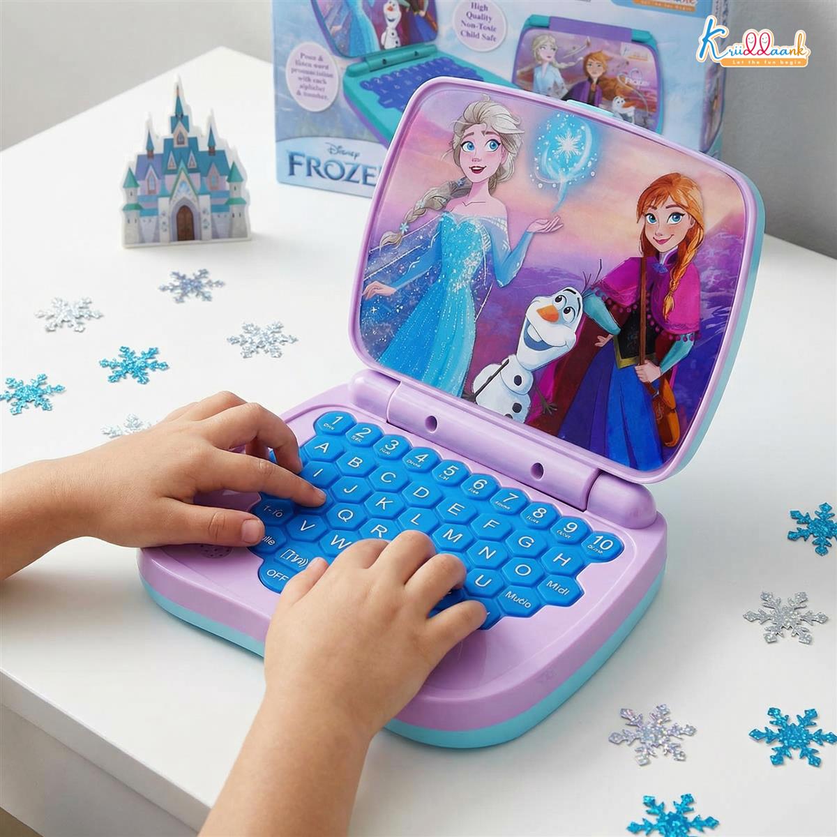 Kriiddaank Frozen Theme Educational Laptop for Kids â€“ Screen-Free Learning Toy for Preschoolers