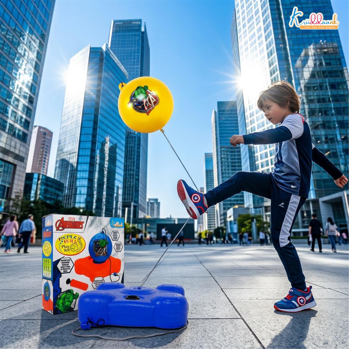 kriiddaank Marvel Avengers Reflex Soccer Ball - Solo Training Kit for Kids