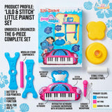 Kriiddnnak Disney Stitch Theme Little Pianist Keyboard Set for Kids