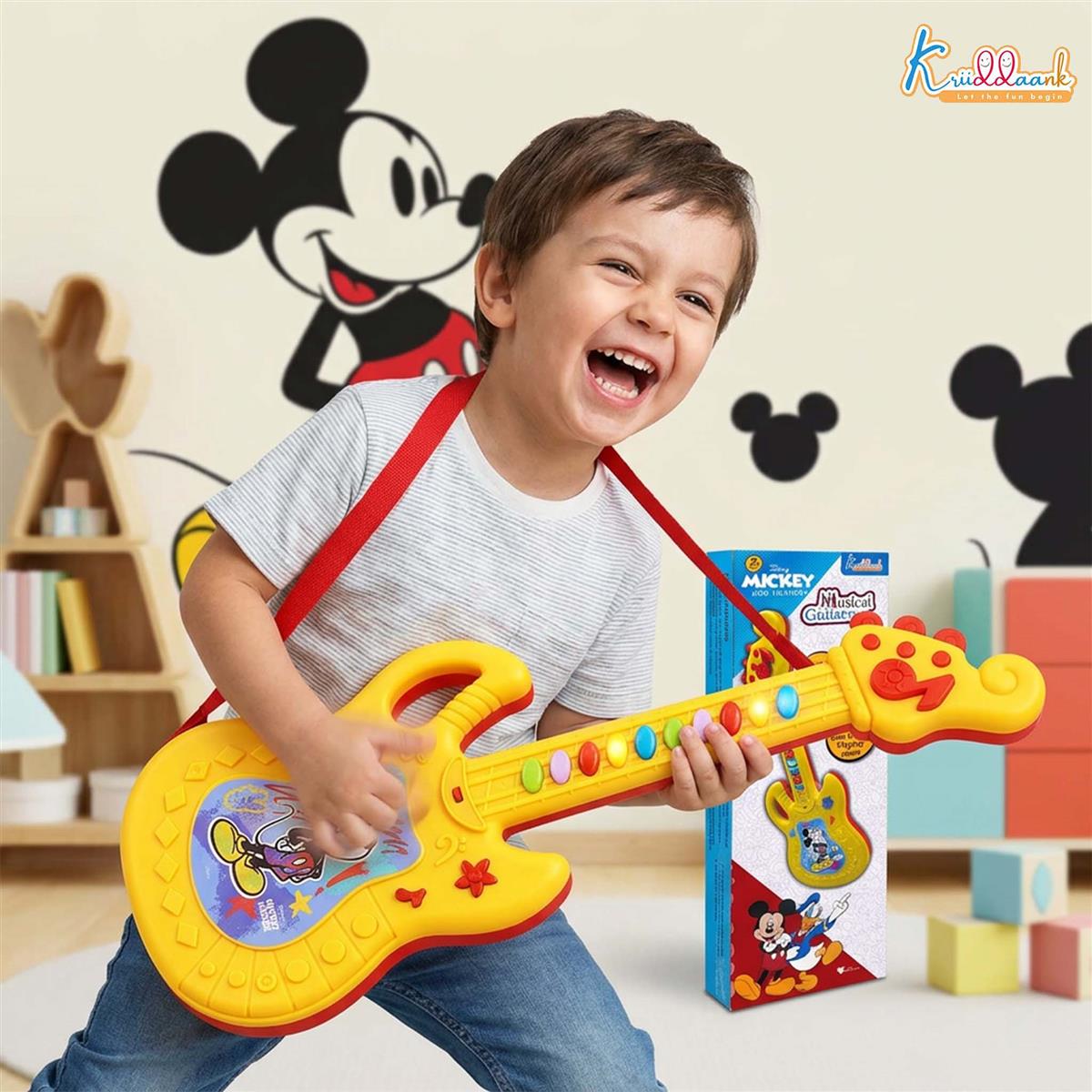 Kriiddaank Disney Mickey Mouse Theme Musical Guitar for Toddlers & Kids Red
