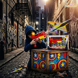 Kriiddaank Bullet Airplane Launcher Gun Playset with Sound for Kids | Soft Bullet Blaster Toy with 4 Foam Glider Planes