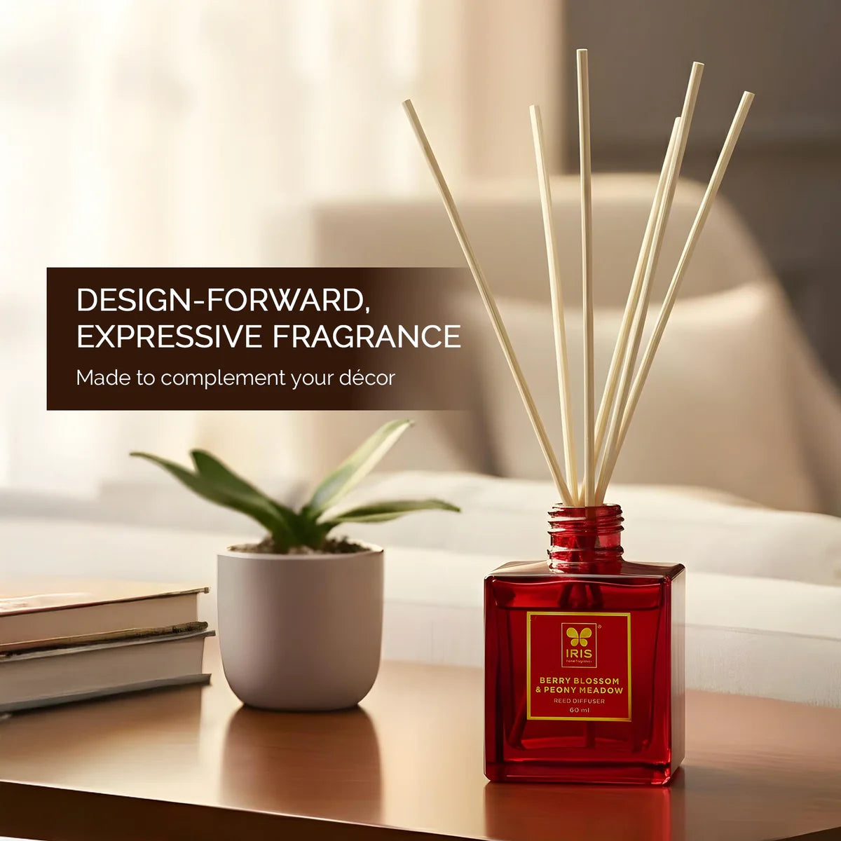 IRIS Reed Diffuser Set |Floral & Fruity Fragrance 60ml