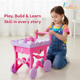 Kriiddaank Barbie 32 Pieces Tea Set Trolley for Kids 3Y+ with Music and Sounds