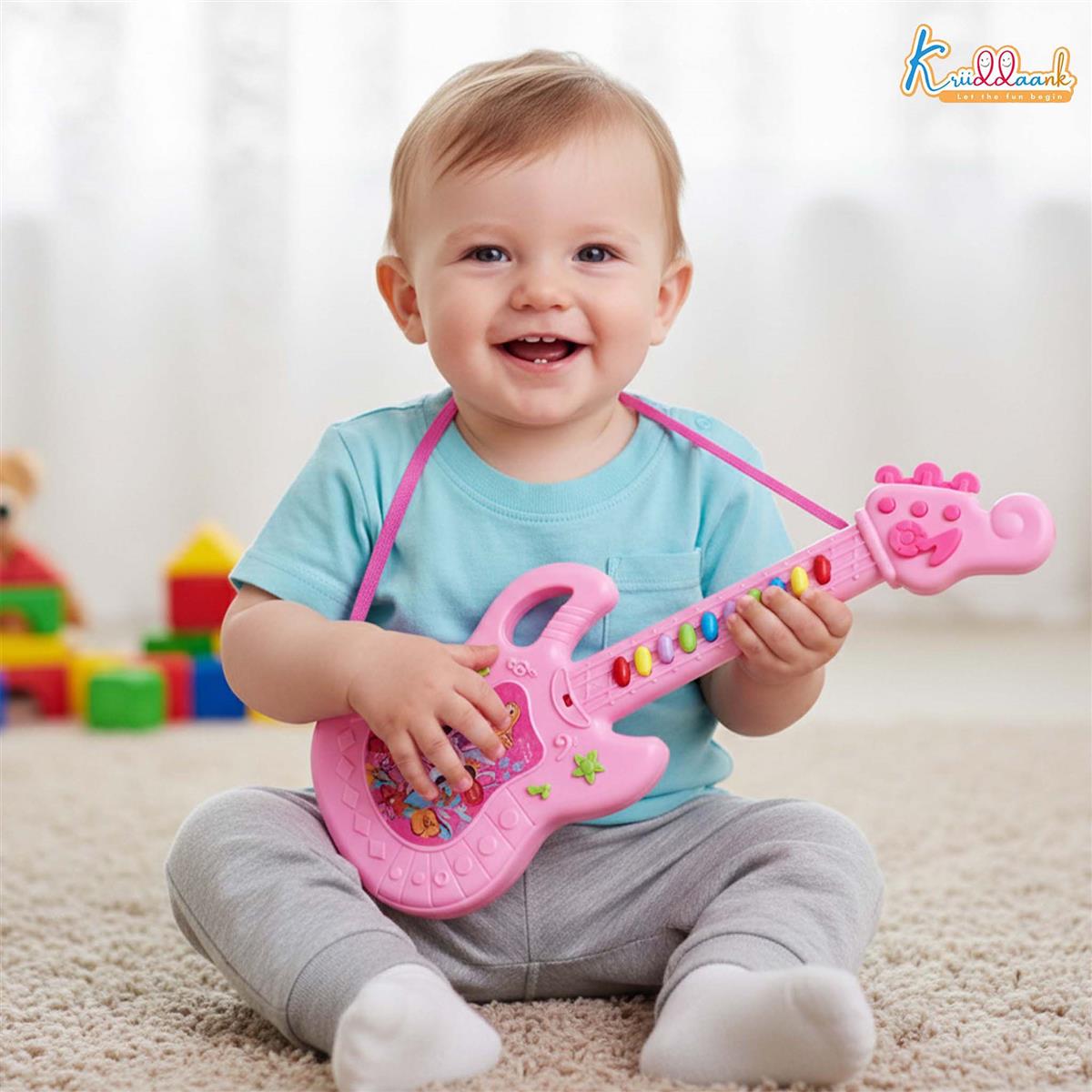 Kriiddaank Disney Princess Musical Guitar for Toddlers - Sing Pink