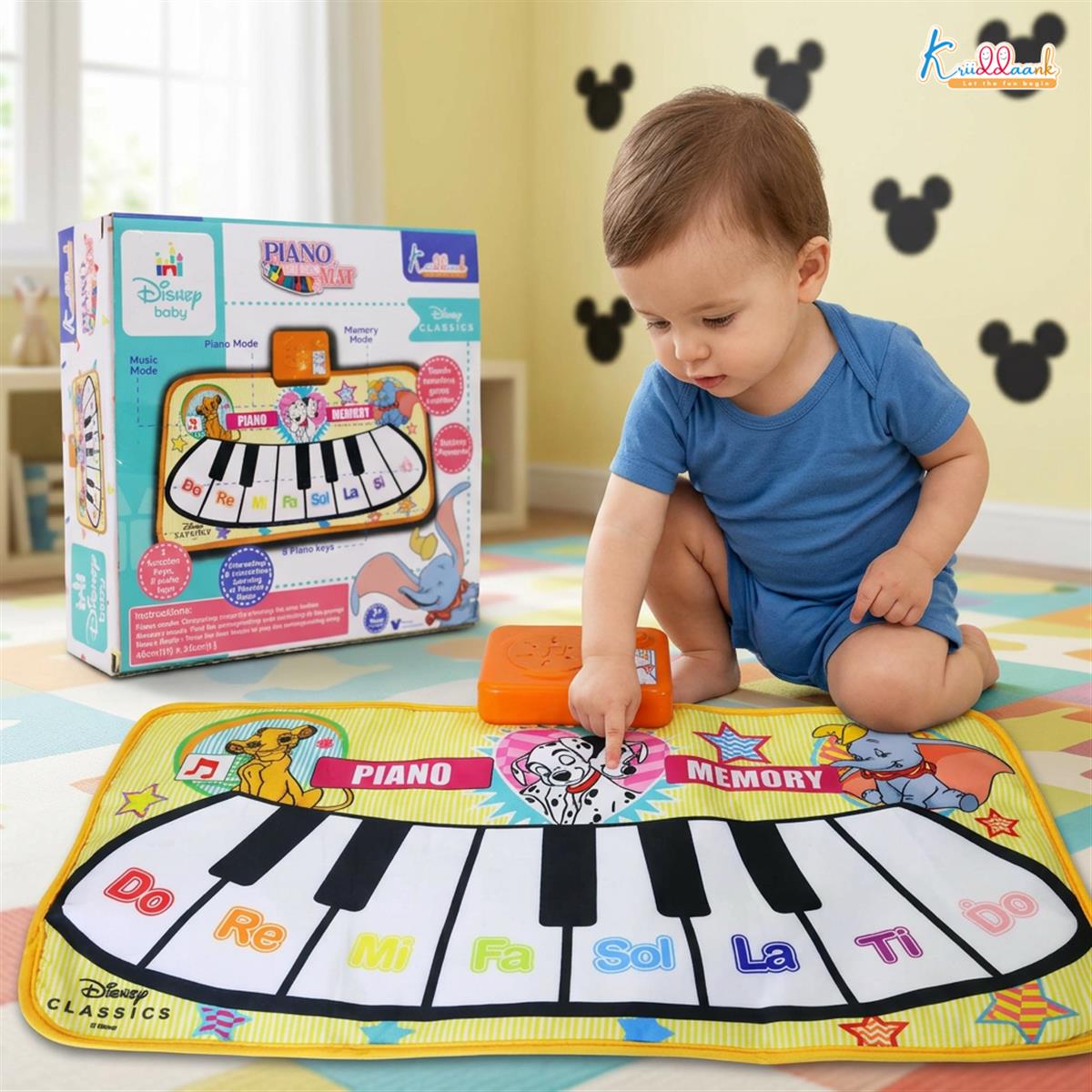 Kriiddaank Disney Piano Music Mat - Electronic Floor Keyboard for Toddlers & Kids