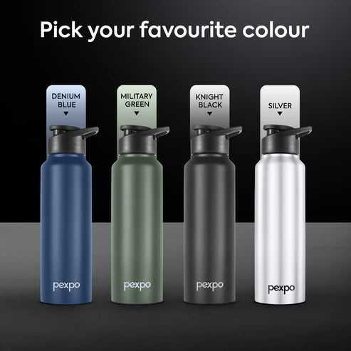 Pexpo Chromo SS Water Bottle with Sipper Cap