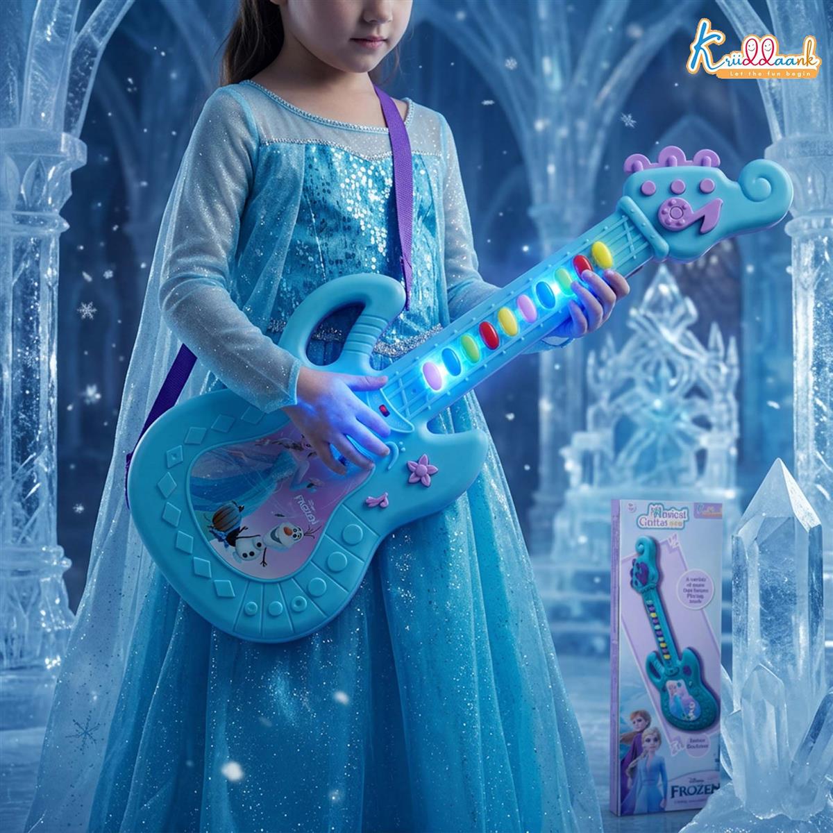Kriiddaank Frozen Theme Musical Guitar for Kids with Elsa & Anna Blue