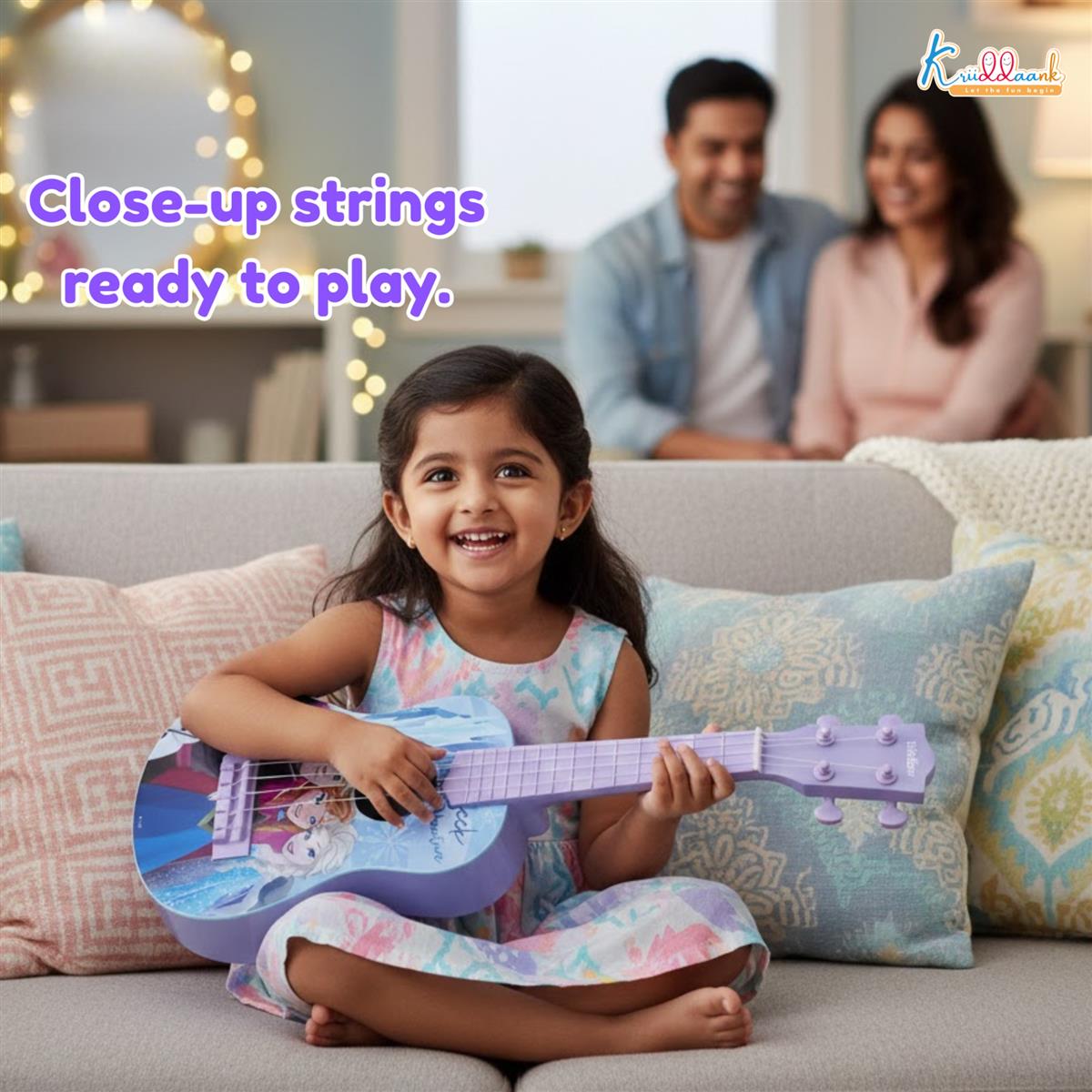 Kriiddaank Frozen Elsa & Anna Big Toy Guitar for Girls