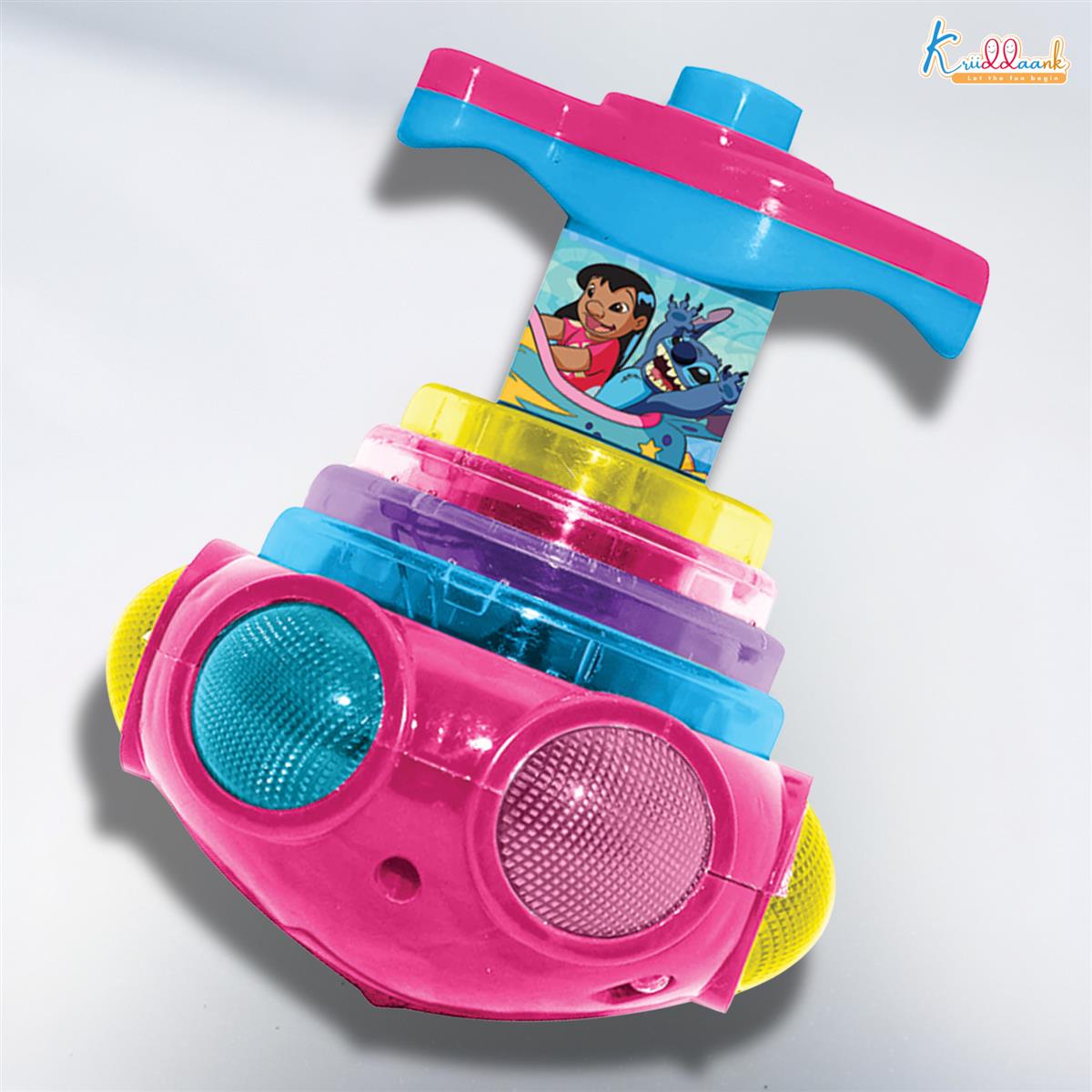 Kriiddaank Stitch Dizzy Glow Top - LED Light & Music Spinning Top Toy for Kids